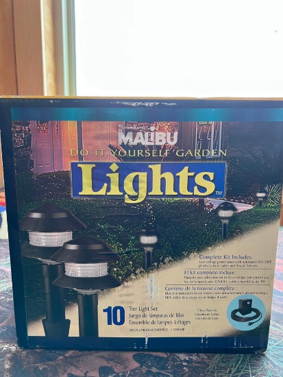 Malibu DIY Garden Lights; 10 Tier Light set; with low voltage power pack with automatic on/off photo