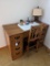 Seven drawer desk with sturdy chair has seven dovetailed drawers and comes with 16