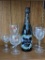 Grand Laurent French sparkling white wine is still sealed; five stemware glasses. Buyer must be 21