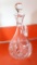 Polished glass decanter with stopper; measures 5