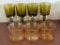 Six amber glass cups - made in Italy, each 2-3/4