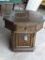 Wooden end table with drawer and door; measures 24