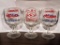Two Hamm's beer goblets and a Budweiser goblets, each approx. 6