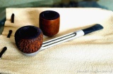 Falcon smoking pipe with burl bowl and other bowl comes with a 7-1/2