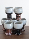 Set of 7 stoneware goblets are 5
