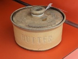 Stoneware butter crock with cover; measures 5