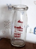 Pint glass milk jar with 