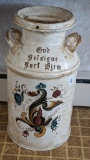 Rosemaled milk can is 24