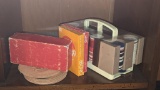 Uno, O'No 99, poker chips with holder and another box, Keystone leather coasters.