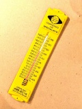 Vintage enameled advertising thermometer from Cochrane Compressor Company of Green Bay, Wis. Nearly
