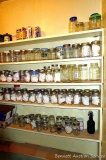 Ball, Kerr, Drey canning jars and other jars, plus bale top crocks and jars, canning wax.