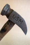 Neat old cobblers hammer with USM marked on the head and a B on the other side. The handle has been