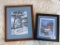 Two framed and matted prints incl a cardinal by Zoellick and a seaside cottage. Larger about 15