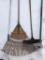 Leaf rakes, hoe, paint roller frame with handle is 6'.