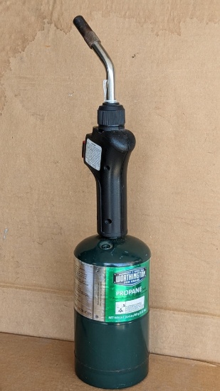 No shipping. Easy on Mag-Torch head on a Worthington propane bottle, torch feel at least half full