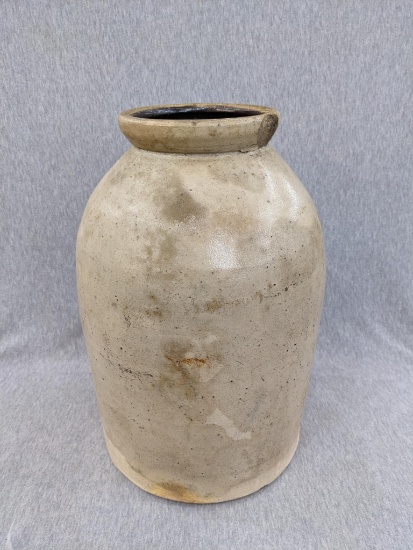 Really cool looking salt glaze stoneware pot stands 15" tall. A couple of chips noted on rim and one