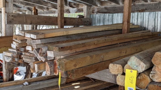 Nice pile of hardwood and softwood boards, lumber, and timbers up to 12/4 thick, up to 8" wide, and