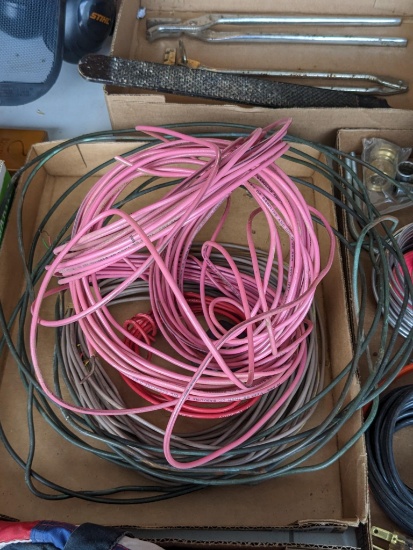 Four spools of copper wire up to 3/16", most is 10 ga.