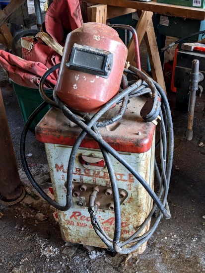 Marquette Ready-Arc 110 amp 220v stick welder. Welder itself appears in good working condition. Has
