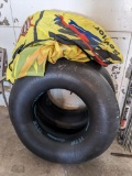 Two old style inner tubes with a Monster Vibe nylon cover for a double tube - ready for lots of