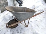 Heavy duty durable plastic wheel barrow has a 38
