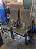 Pair of nice patio chairs are in good condition and match the swiveling chairs in lot 749. Measure