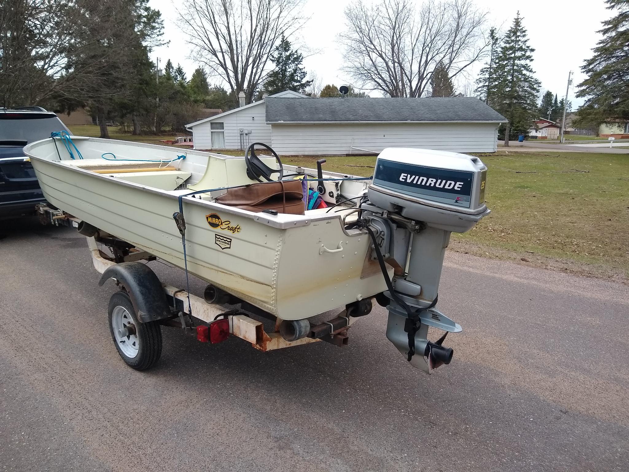 14 foot Mirrocraft Fishing Boat and trailer - boat parts - by