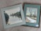 Two attractive watercolor paintings by Nicolaus. Nicely framed and matted piece is about 12