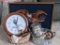 Seashells and sand dollars, quartz Birchland Realty clock, 20