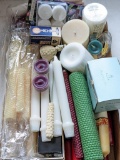 Assorted candles including beeswax, PartyLite, tapers, tea lights, pillars and more.