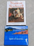 Norman Rockwell and Spirit of America coffee table books in good condition. Larger about 11