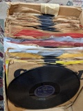79 RPM records, stack measures 8