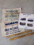 Vintage Edward Hines Lumber Co wooden rules and nail apron of Park Falls, WI. 2000 Price Co. plat