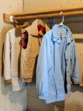 Ladies LL Bean fleece lined work jacket is size small. Ladies LL Bean light tan barn coat is size