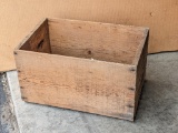 Antique wooden shipping crate once contained Canadian apples and will make a great magazine rack.