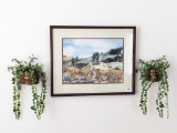 Nicely framed and matted piece by Ron Otto 1981 comes with faux ivy accents as pictured. Measures
