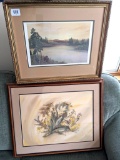 Two nicely framed and matted prints up to approx 26