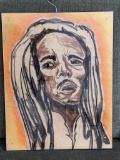 Neat hand done sketch of Bob Marley is about 20