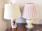No shipping. Two table lamps each stand approx. 23