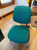 Chair, office, green, no arms