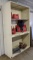 Heavy duty steel shelving unit with 7 removable shelves and 2 pull out work trays, shelving unit