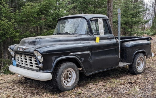 1956 Chevy 3600 stepside Coca-Cola pickup truck, odometer reads  28,542.  VIN or ID# J2550021294