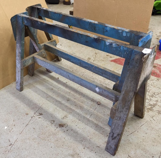 Pair of sturdy 53" sawhorses are about 32" high.