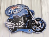 Miller Lite Beer / Harley Davidson Motorcycles sign is about 25