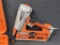 Paslode 16 gauge pneumatic angled finish nailer. Nailer is in overall good condition with a chip out