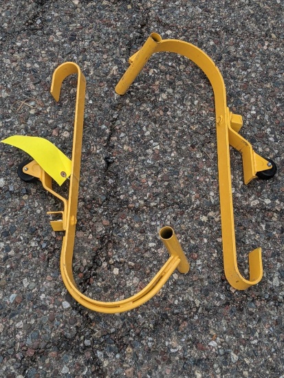 Set of ladder peak hooks with rollers are about 2' long.