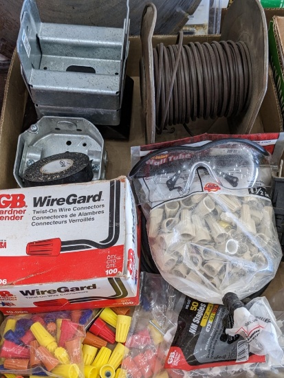 Wire nuts, wire staples, low-voltage thermostat/doorbell wire, and more.
