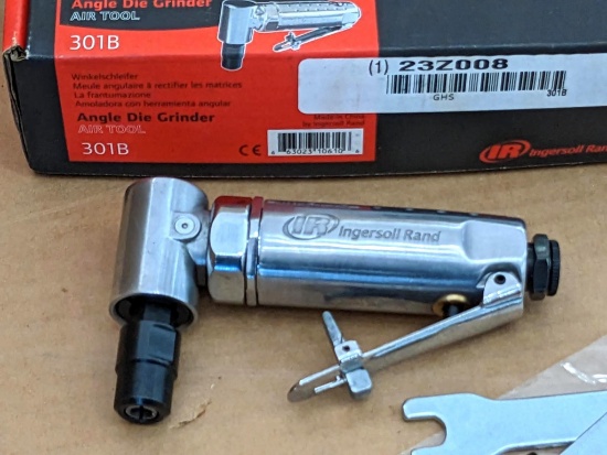 Ingersoll Rand angle die grinder, looks NIP with papers and accessories. Model 301B.