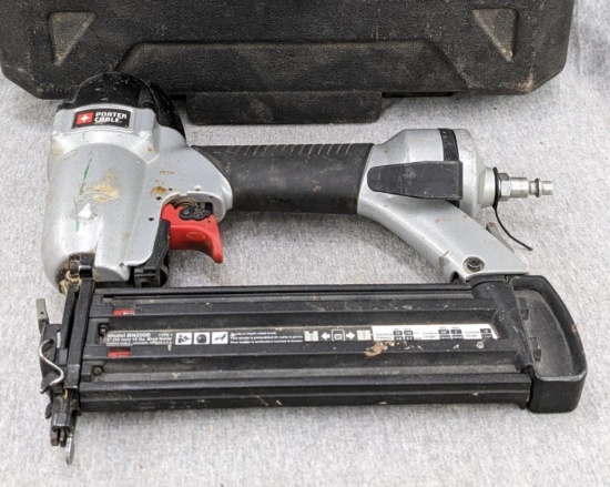 Porter Cable two inch 18 ga brad nailer with case and manual. Model BN200B. Type 1. 11" long.