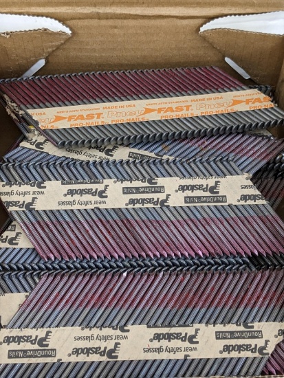 Paslode 30 degree smooth shank framing nails, 3" x .131", close to full box.